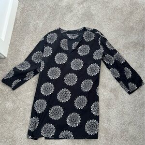 Black and White Mandala Swim Coverup